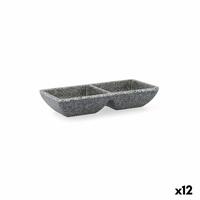 Snack bakke Quid Lonja Grå Plastik 17 x 7 x 3 cm (12 enheder)