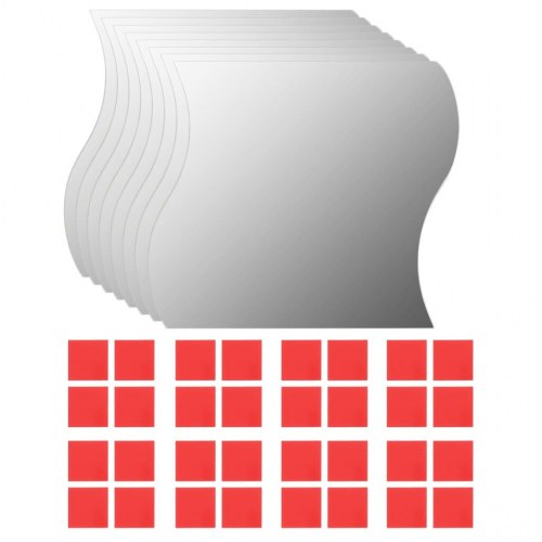 Vægspejle 8 stk. 20x20 cm bølget glas