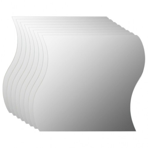 Vægspejle 8 stk. 20x20 cm bølget glas