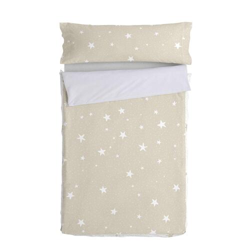 Dynebetræk uden fyld HappyFriday Basic Kids Little star Beige 105 x 200 cm