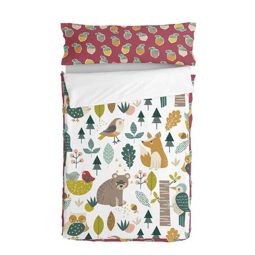 Vatteret sengetøj med lynlås HappyFriday Moshi Moshi Harvestwood Multifarvet 105 x 200 cm