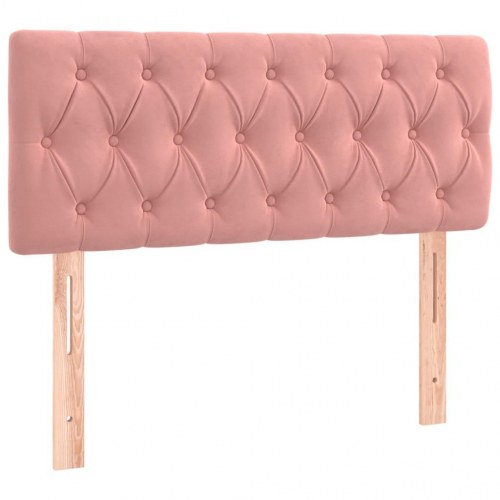 Kontinentalseng med madras 90×190 cm i fløjl - pink