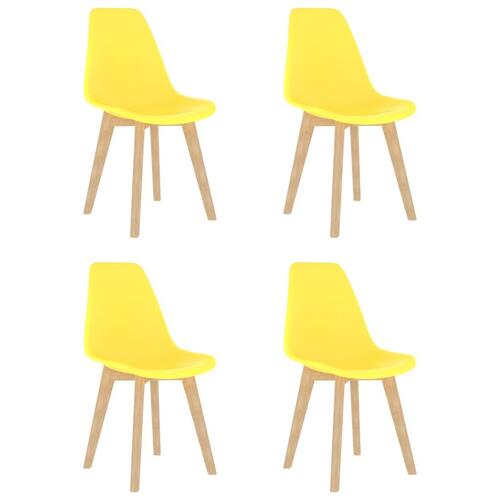Spisebordsstole 4 stk. plastik gul