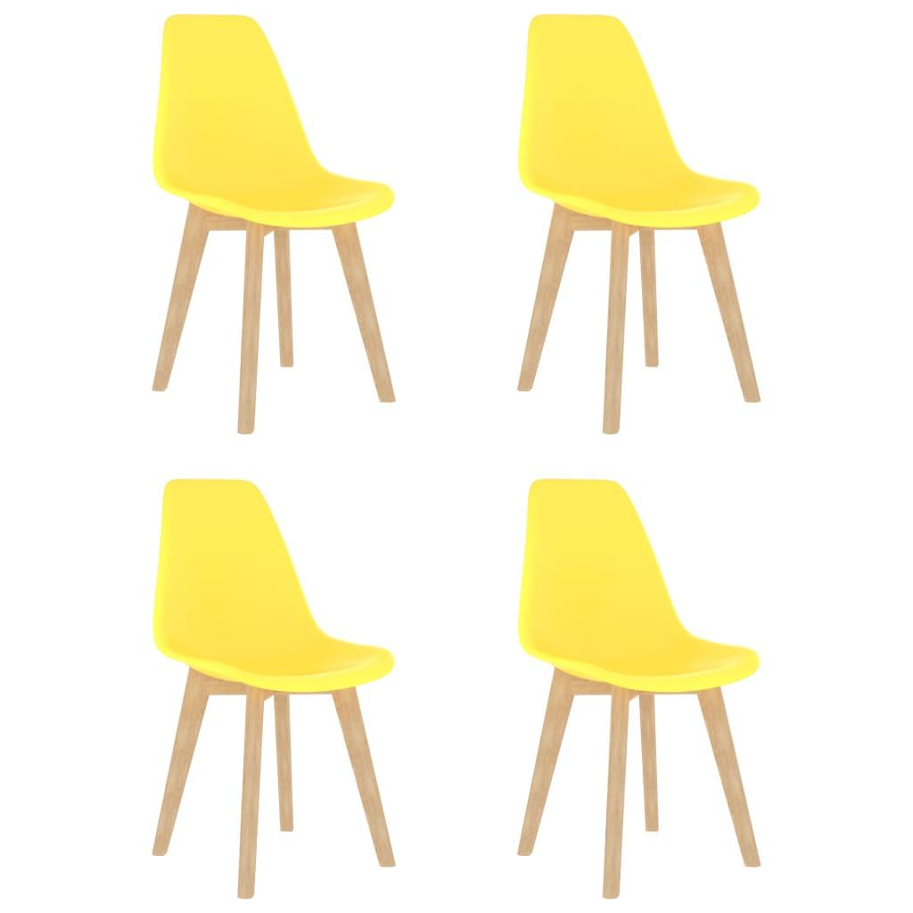 Spisebordsstole 4 stk. plastik gul