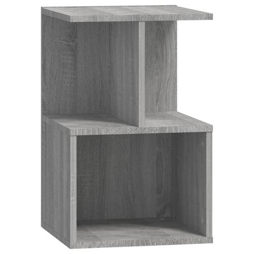 Sengeborde 2 stk. 35x35x55 cm konstrueret træ grå sonoma-eg