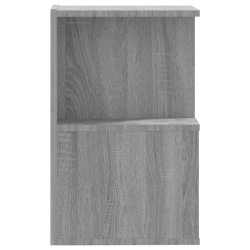 Sengeborde 2 stk. 35x35x55 cm konstrueret træ grå sonoma-eg