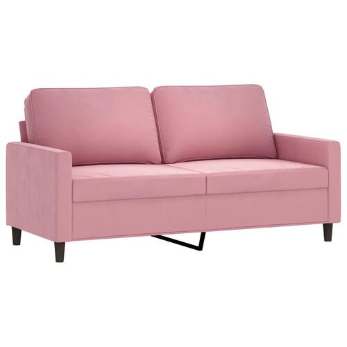 2 personers sofa med hynder velour lyserød