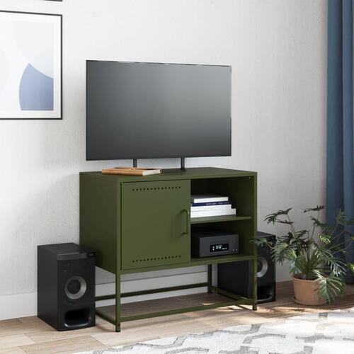 Tv-bord 100,5x39x60,5 cm stål sennepsgul