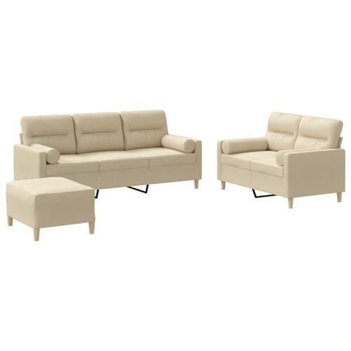 3 personers sofa med puder stof cremefarvet