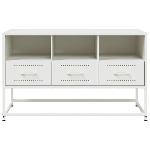 Tv-bord 100,5x39x60,5 cm stål hvid