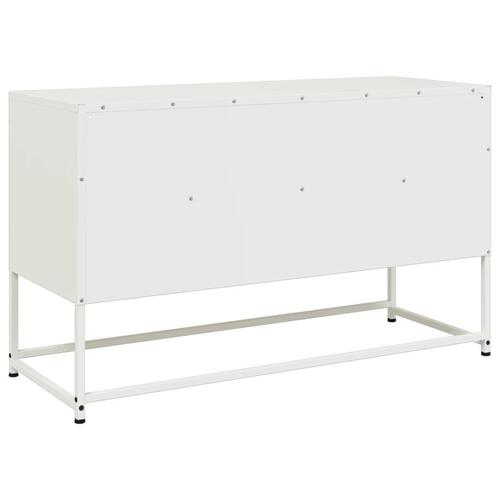 Tv-bord 100,5x39x60,5 cm stål hvid