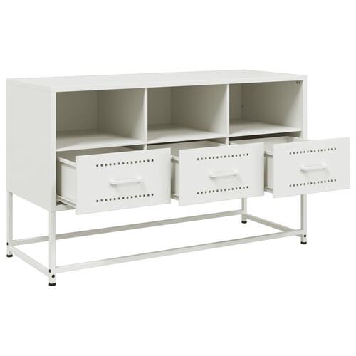 Tv-bord 100,5x39x60,5 cm stål hvid