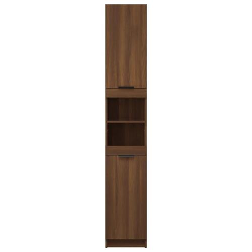 Badeværelsesskab 32x34x188,5 cm konstrueret træ brunt egetræ