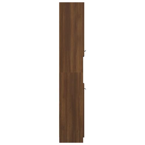 Badeværelsesskab 32x34x188,5 cm konstrueret træ brunt egetræ