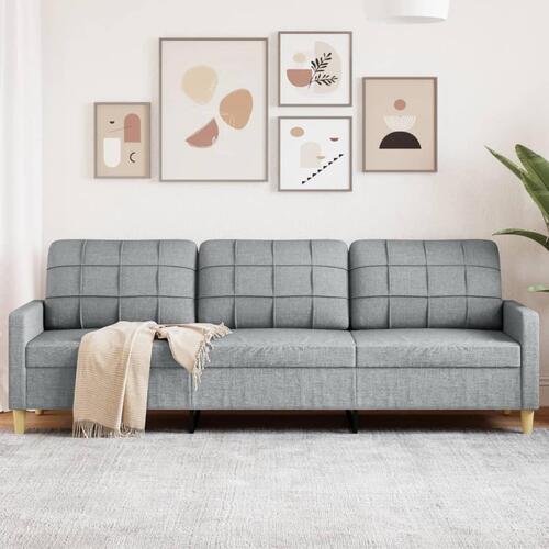 3-personers sofa 210 cm stof lysegrå