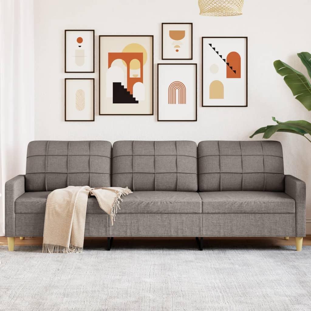 3-personers sofa 210 cm stof gråbrun billede