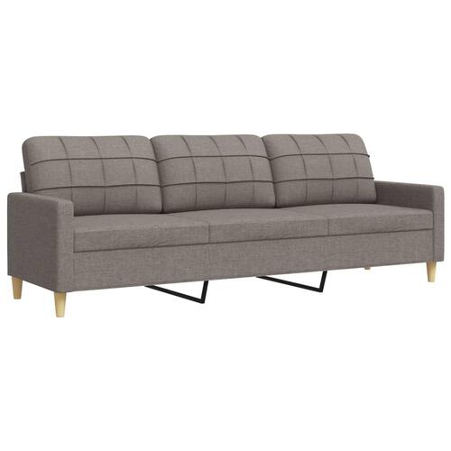 3-personers sofa 210 cm stof gråbrun