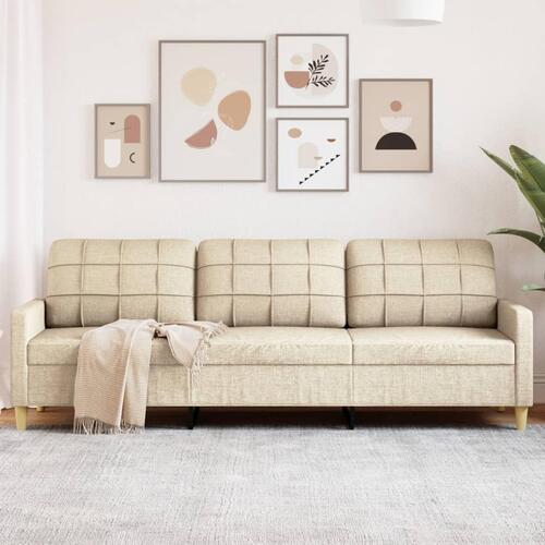 3-personers sofa 210 cm stof cremefarvet