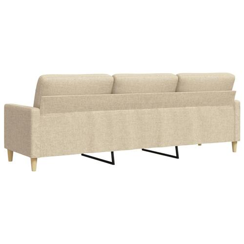 3-personers sofa 210 cm stof cremefarvet