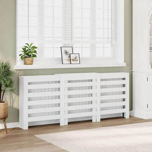 Radiatorskjuler 205x21,5x83,5 cm konstrueret træ hvid