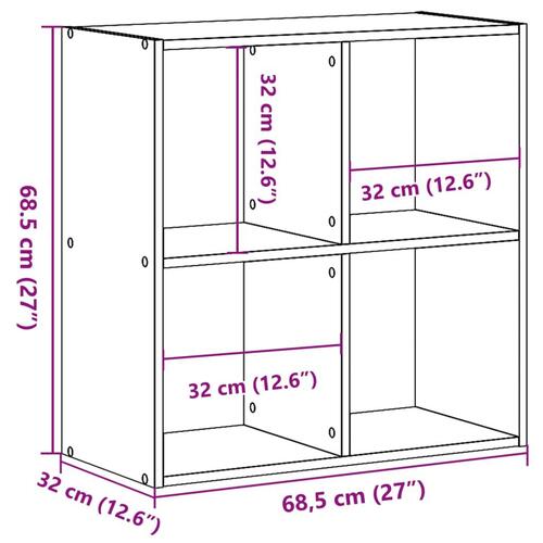 Skab 68,5x32x68,5 cm konstrueret træ antikt træ