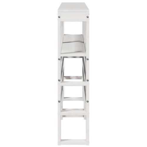 Sengegavl med hylder 150 cm massivt fyrretræ hvid
