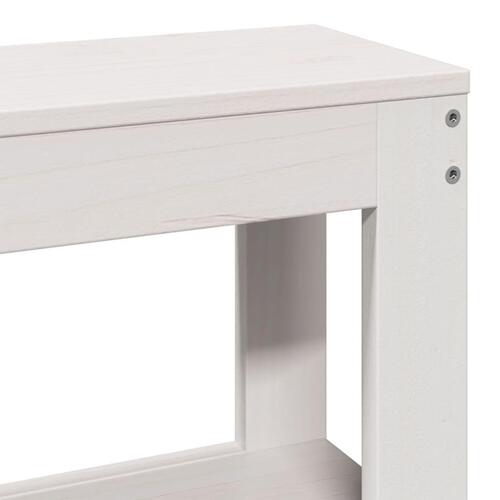 Sengegavl med hylder 150 cm massivt fyrretræ hvid