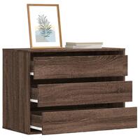 Kommode til hjørne 80x41x58cm konstrueret træ brun egetræsfarve