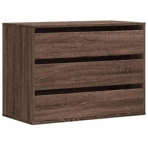 Kommode til hjørne 80x41x58cm konstrueret træ brun egetræsfarve