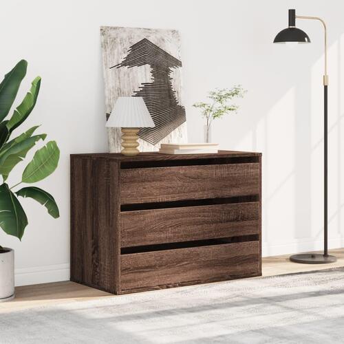 Kommode til hjørne 80x41x58cm konstrueret træ brun egetræsfarve