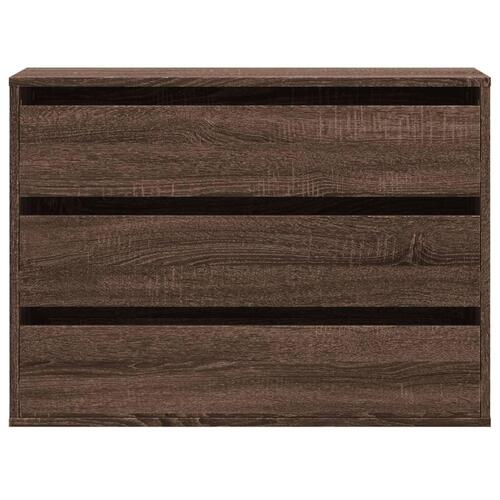 Kommode til hjørne 80x41x58cm konstrueret træ brun egetræsfarve