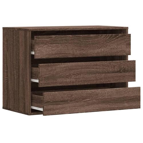 Kommode til hjørne 80x41x58cm konstrueret træ brun egetræsfarve