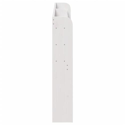 Sengegavl med hylder 140 cm massivt fyrretræ hvid
