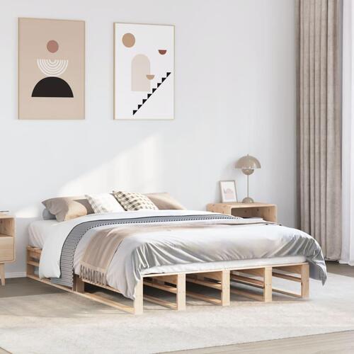 Sengeramme uden madras 120x190 cm massivt fyrretræ