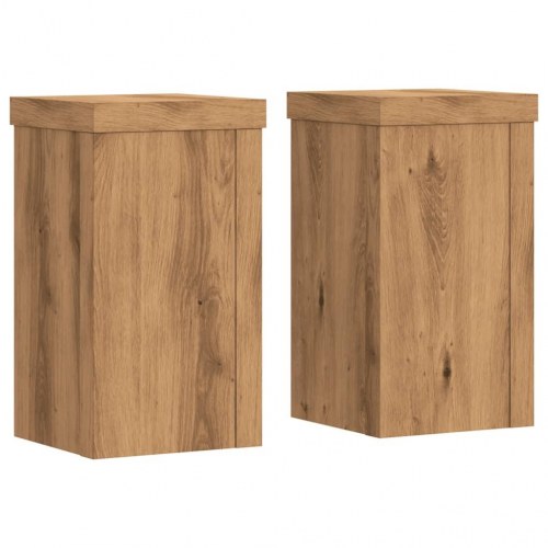 Plantestativer sæt á 2 - 10×10×18 cm i egetræsfarvet konstrueret træ