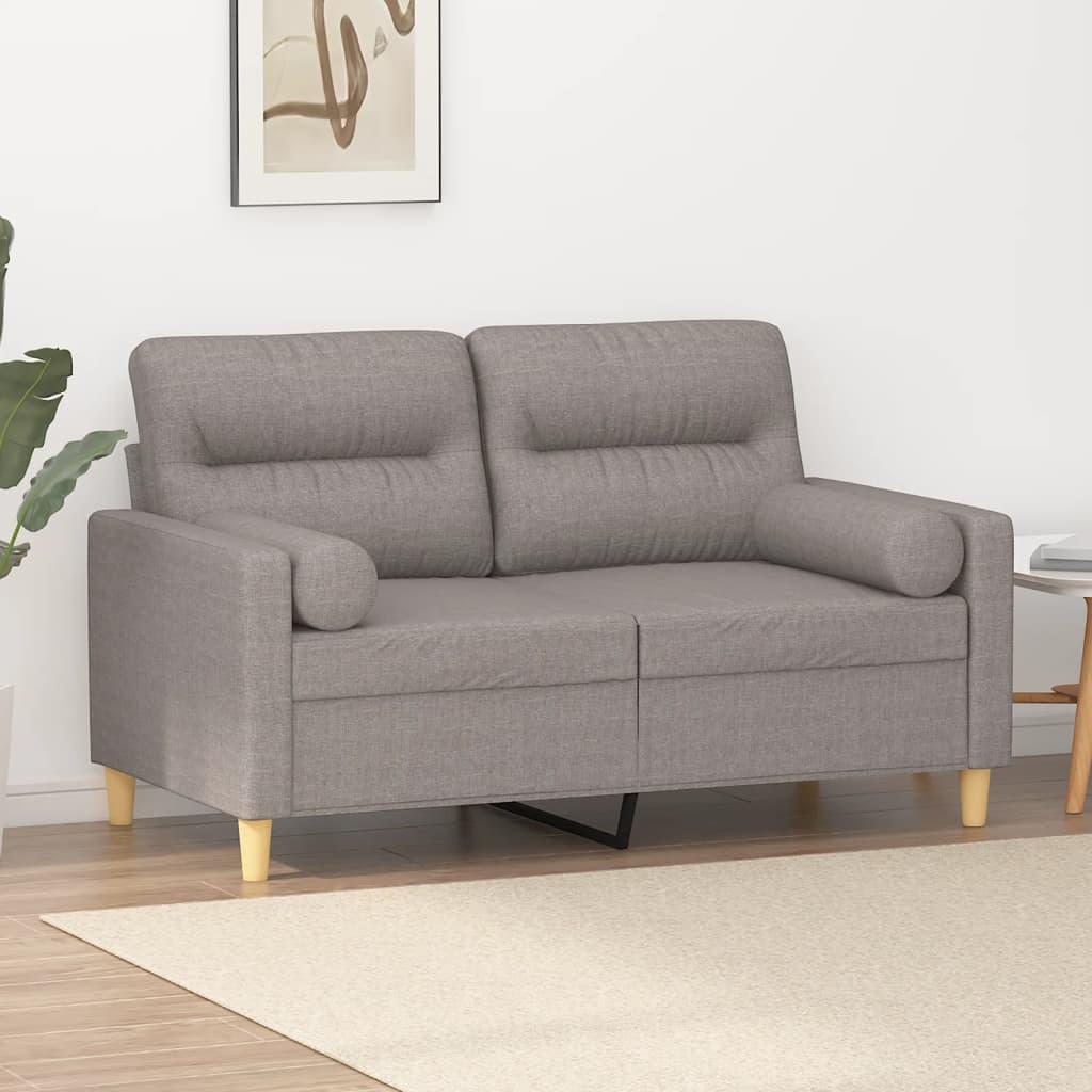 3-Personers Sofa Med Pyntepuder Stof - 120 cm / Gråbrun