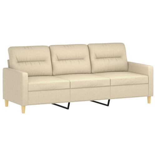 3 personers sofa med puder stof cremefarvet