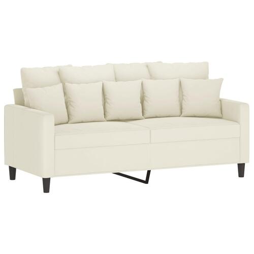 2 personers sofa med hynder velour cremefarvet