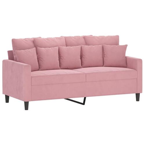 2 personers sofa med hynder velour lyserød