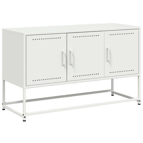 Tv-bord 100,5x39x60,5 cm stål hvid