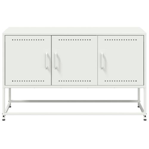 Tv-bord 100,5x39x60,5 cm stål hvid