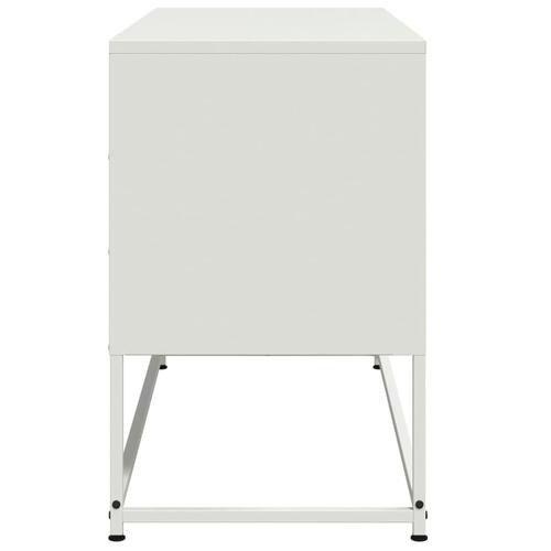 Tv-bord 100,5x39x60,5 cm stål hvid
