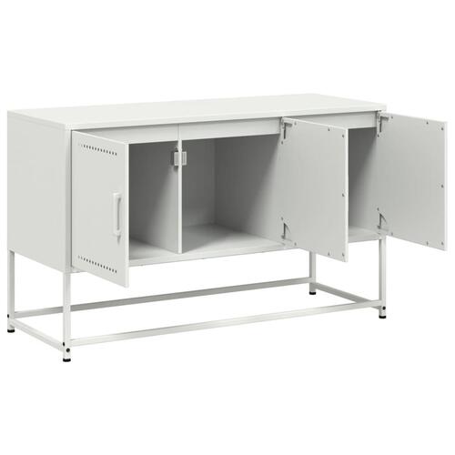 Tv-bord 100,5x39x60,5 cm stål hvid