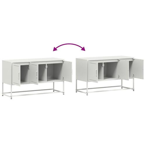 Tv-bord 100,5x39x60,5 cm stål hvid