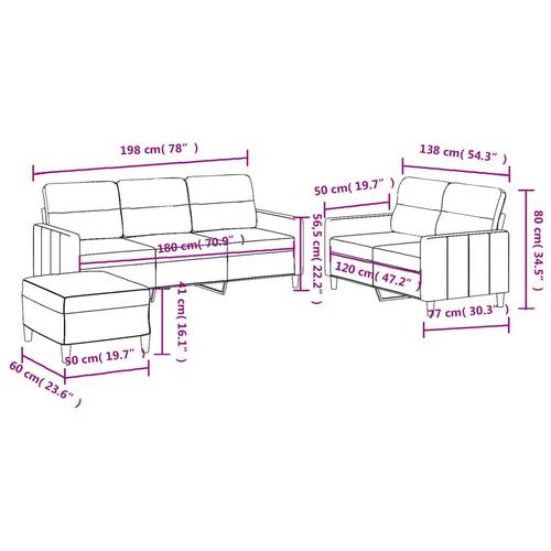 3 personers sofa med hynder stof cremefarvet