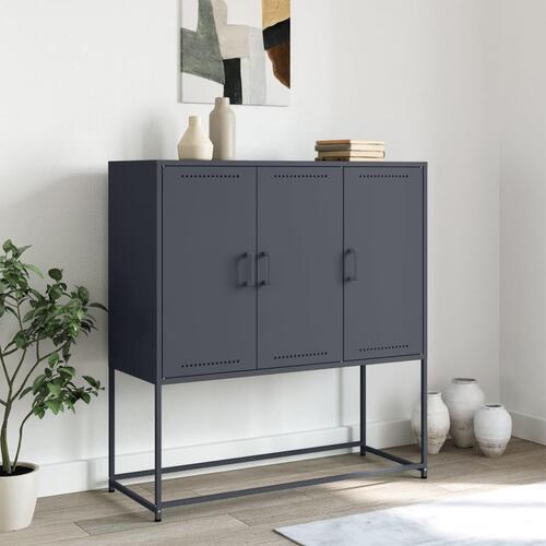 Højskab 100,5x39x107 cm stål antracitgrå