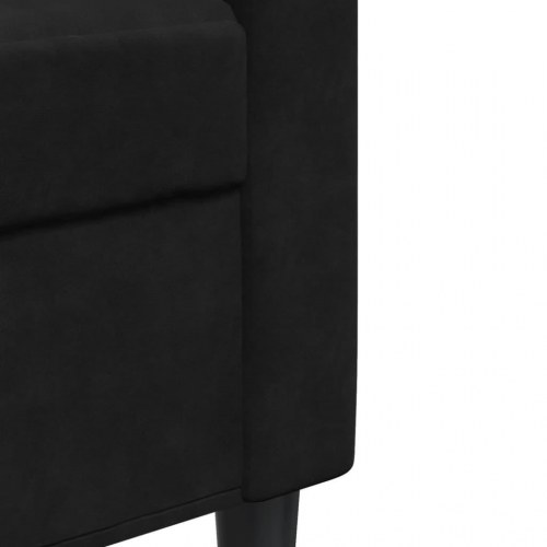 3-personers sofa i fløjl - sort, sædebredde 210 cm