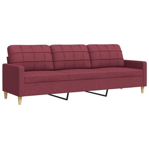 3-personers sofa 210 cm stof vinrød