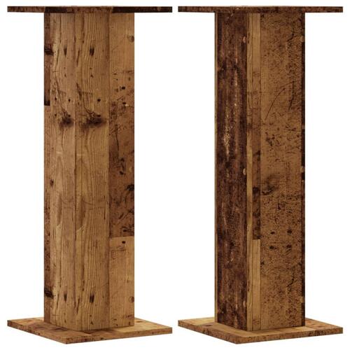 Højtalerstativer 2 stk. 30x30x80 cm konstrueret træ antikt træ