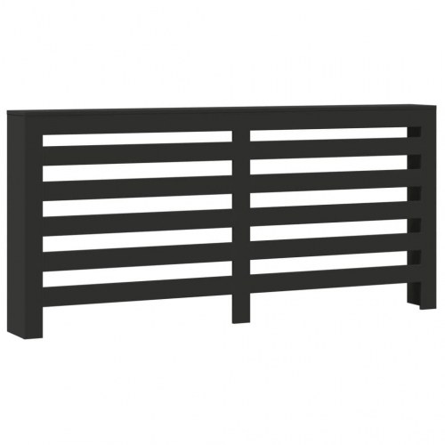 Radiatorskjuler med hylde 175 x 20 x 82 cm - sort